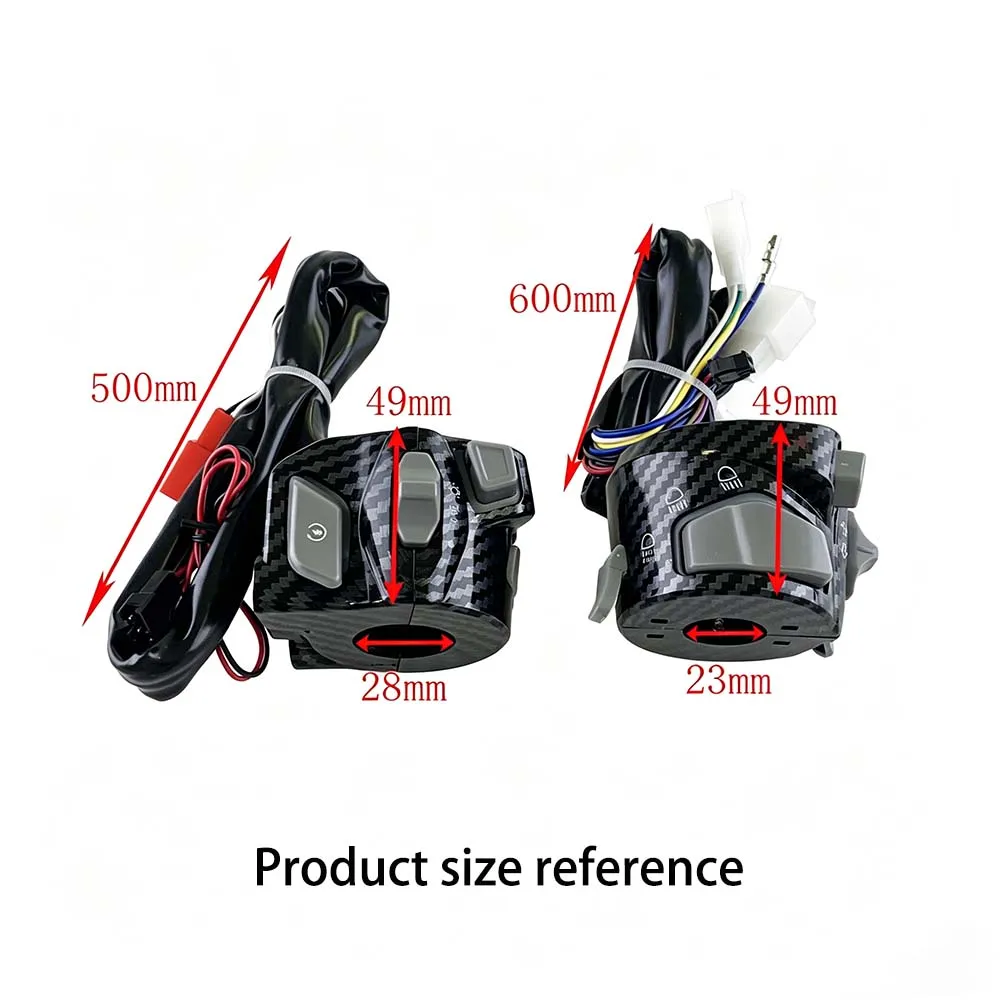 Universal Handle Switch with Light Water Transfer Printed Carbon Fiber Snake Skin Design Suitable for NMAX CLICK