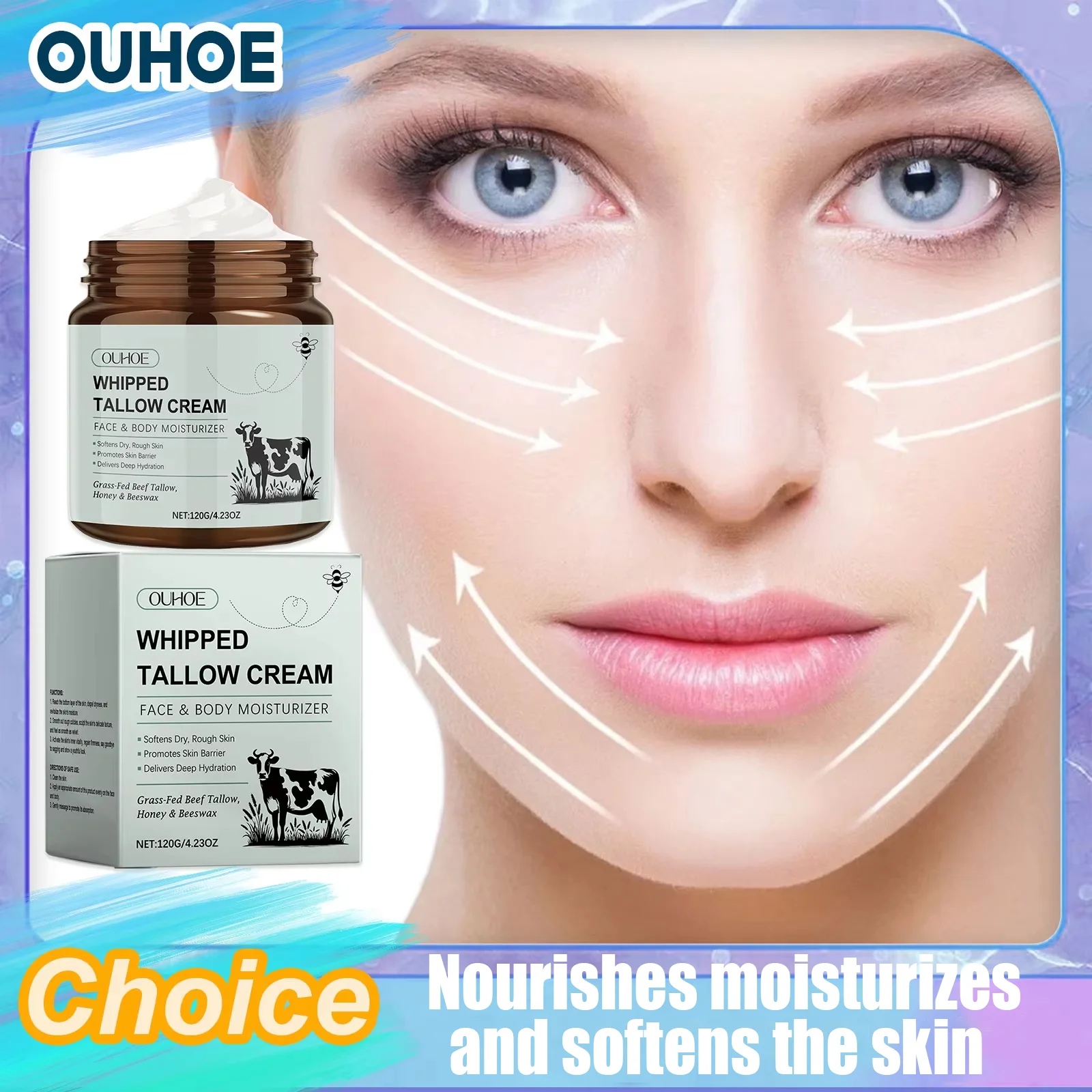 

Beef Tallow Moisturizing Cream Hydrating & Moisturizing With A Delicate Texture Brightens Skin Tone Softens And Firms Body Skin