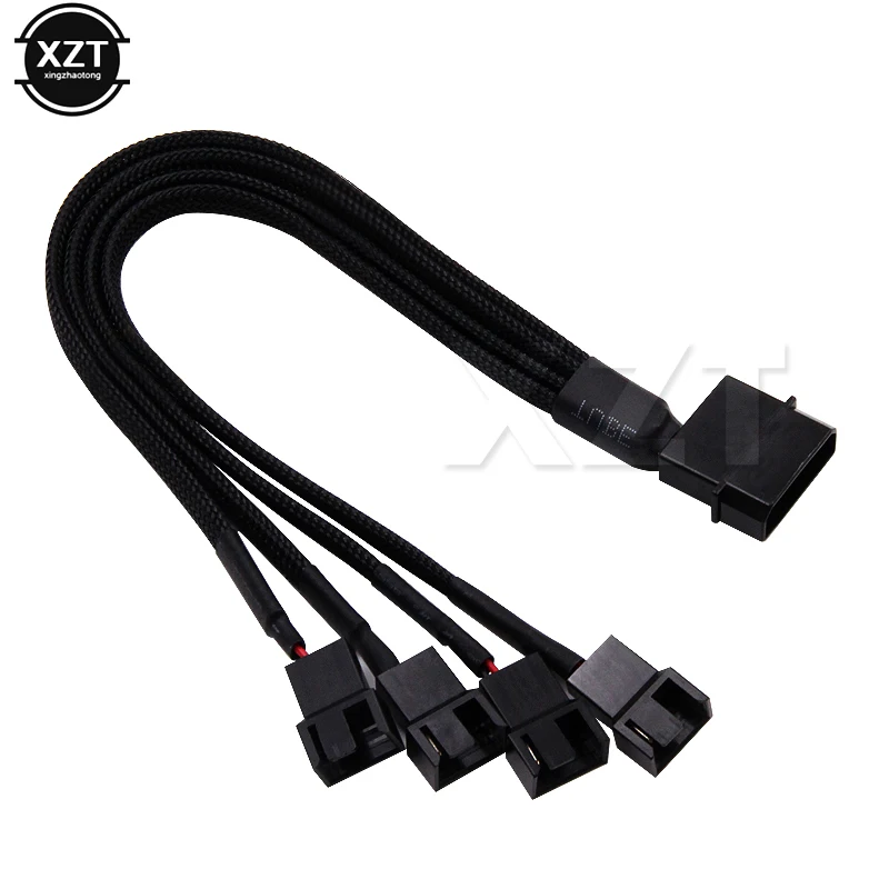 Newest 4pin IDE Molex to 4-Port 3Pin/4Pin Power Supply Plug Cooler Cooling Fan Adapter Power Cable Splitter for PC Computer Case