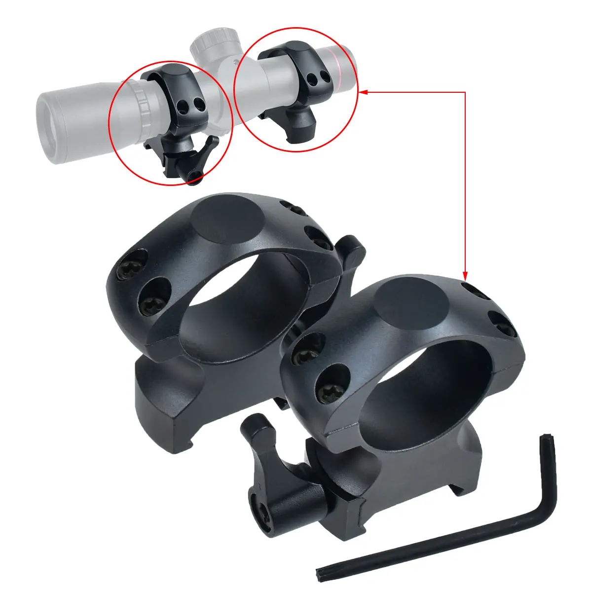 2Pcs 25.4mm 30mm Rings Diameter Hunting Scope Ring Level Durable And Firm Universal Picatinny Quick Release Mount Accessories