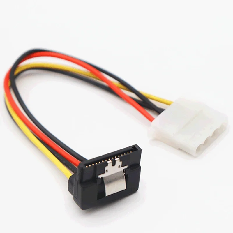 Ide 4pin molex fêmea a 90 graus sata 15pin fêmea com estilhaços extensão disco rígido cabo de alimentação conector 18awg