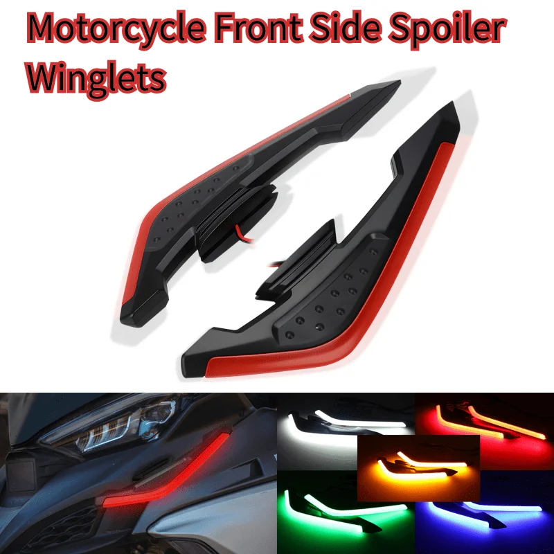 Kit de Luz LED para Spoiler Lateral Frontal de Motocicleta, Luz Aerodinâmica 12V, Modificação de Lampada Spoiler Universal para Decoração de Motocicleta