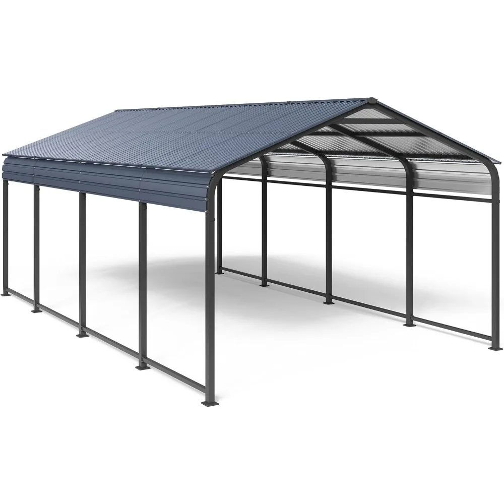 

OC Orange-Casual 12 x 20 FT Metal Carport, Outdoor Heavy Duty Steel Canopy, Garage Car Shelter Shade with Metal Roof, Patio Car