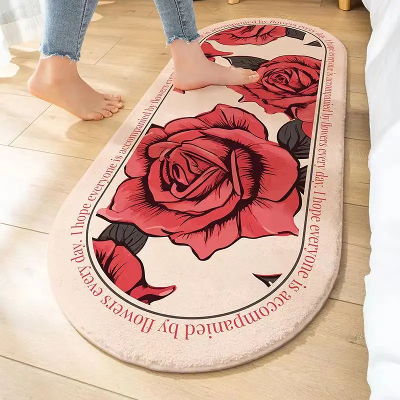 Flower Series Bedside Carpets Simple Bath Mats Soft Entrance Doormat Non-Slip Floor Rugs Home Toilet Bathroom Absorbent Foot Pad