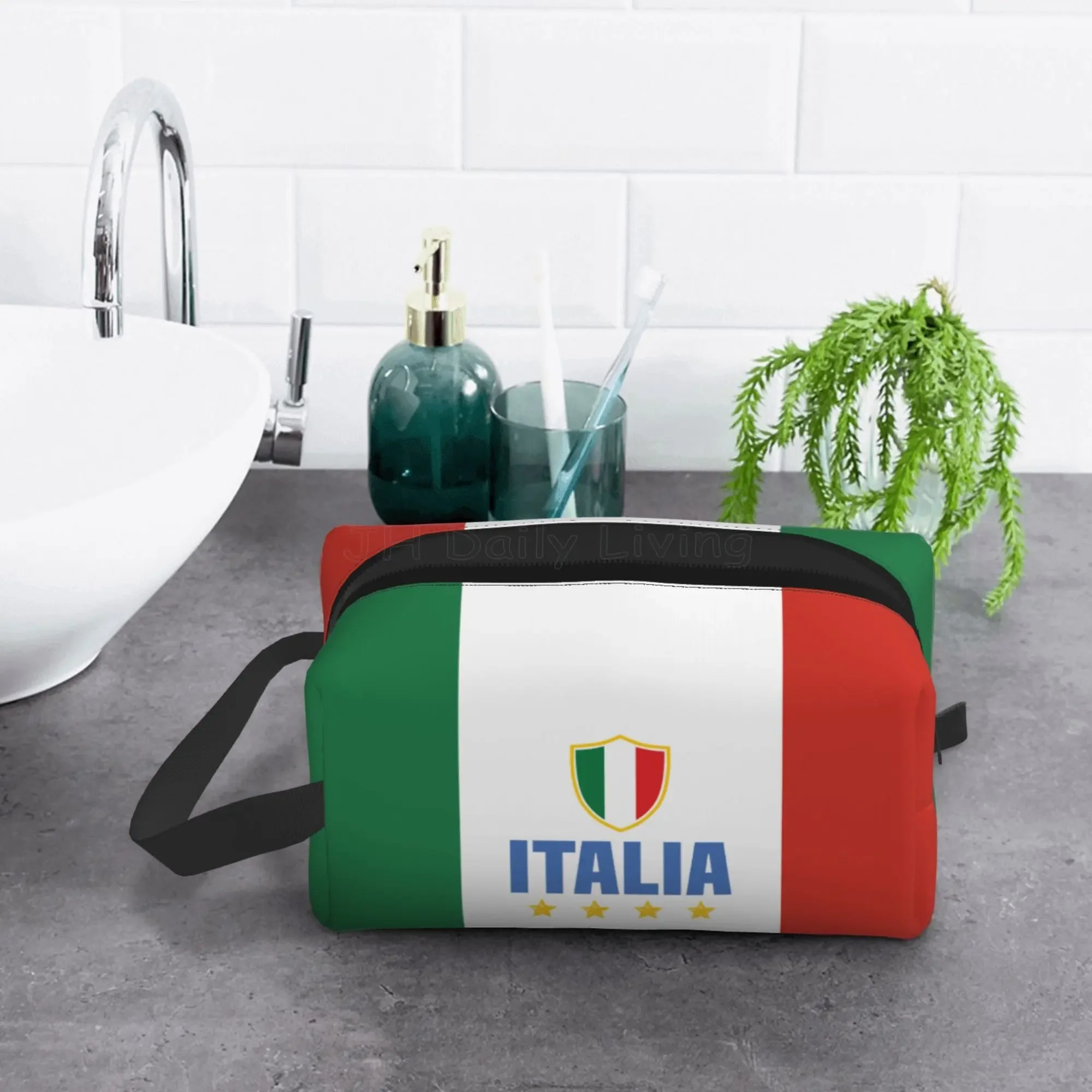 Flag of Italy Cosmetic Bag Women Large Capacity Makeup Case Italian Flag Portable Storage Toiletry Bags for Travel