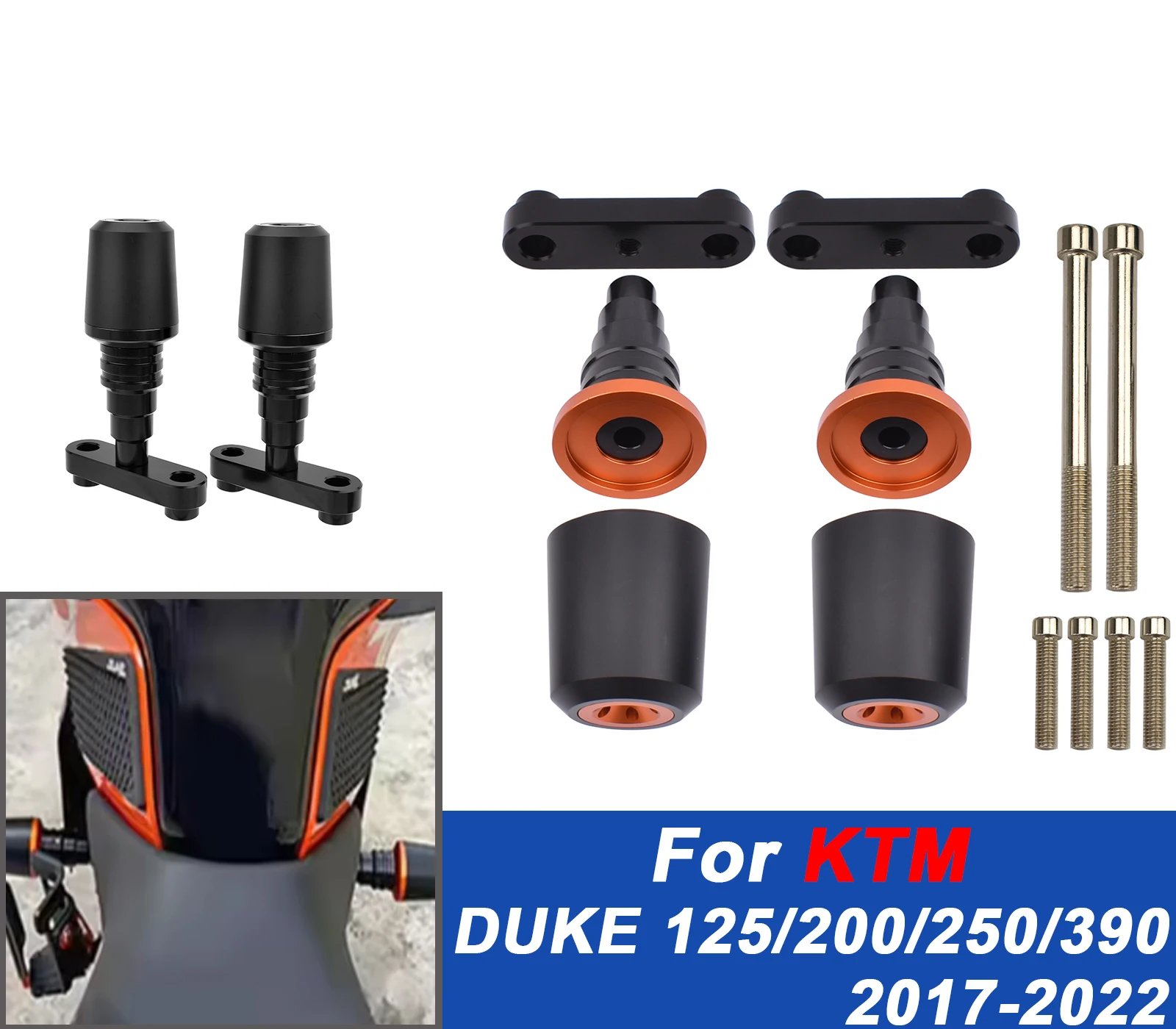 

For KTM DUKE 125/200/250/390 2017-2022 Model - Motorcycle Engine Frame Crash Pad Fairing Guard Slider Protector