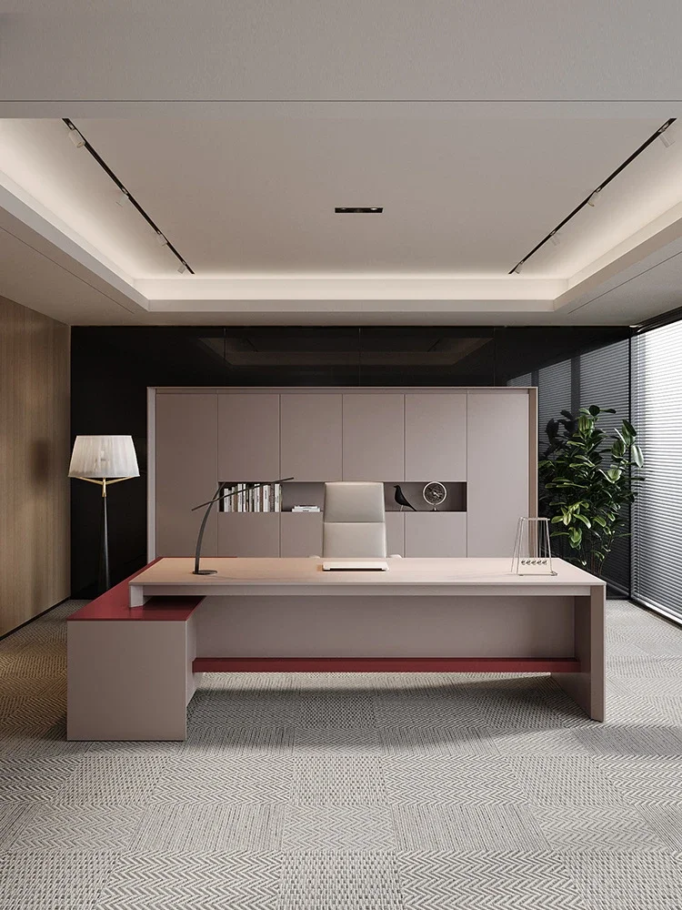 Boss's desk, office desk, minimalist modern president's desk and chair combination, large class desk, manager's desk