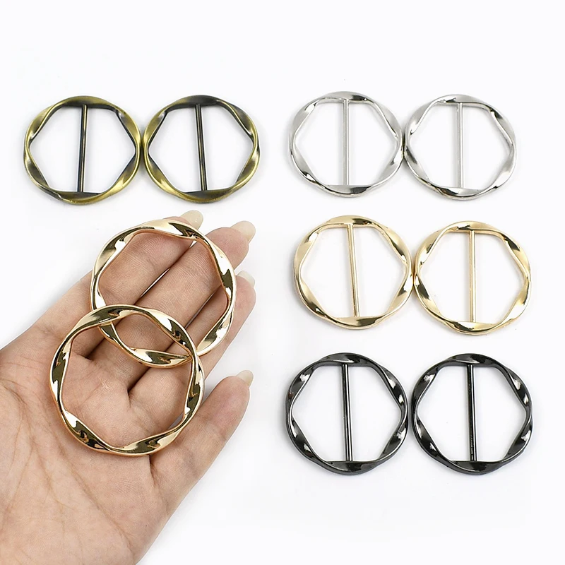 5/10/20Pcs 35/40mm Metal Round Circle Clip Buckles Silk Scarf Adjust Ring Belt Buckle Scarves Decoration Slider Sewing Button