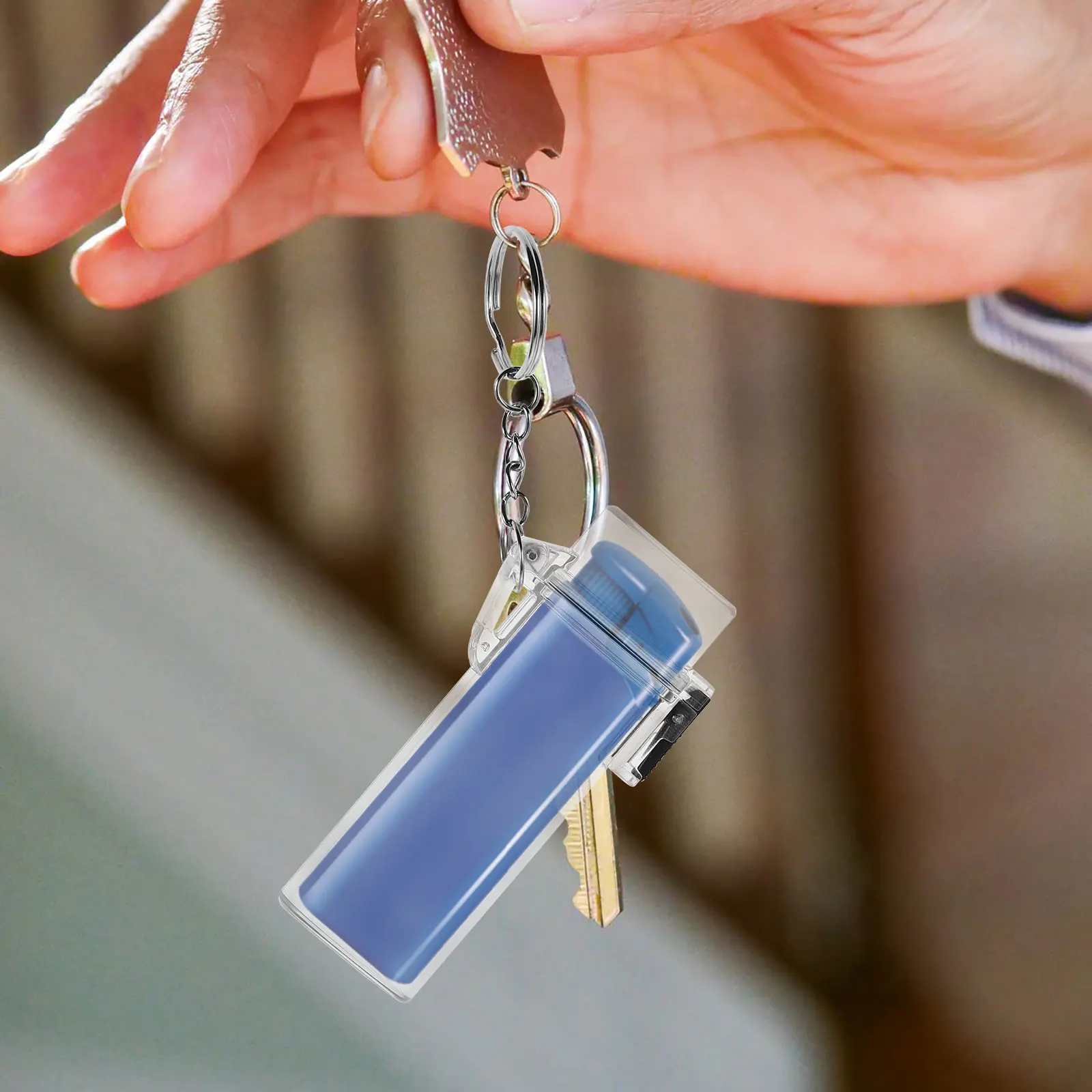 

Waterproof Lighter Shell Keychain Case Protective Stainless Steel Cover Travel Lightweight Portable Outdoor Multifunctional