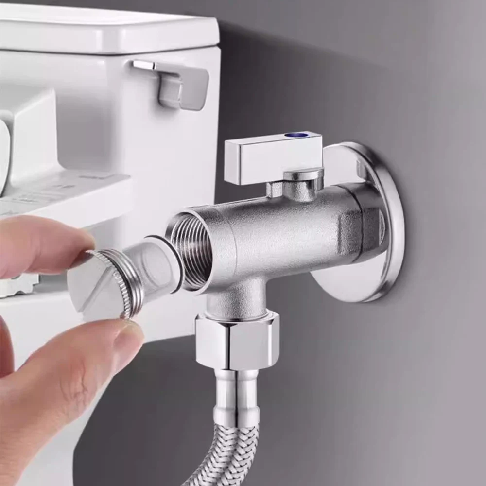 

Brass/Stainless Steel Intelligent Toilet Special Angle Valve With Filter Screen For Bathroom Toilet Bidet Large Flow Diverter