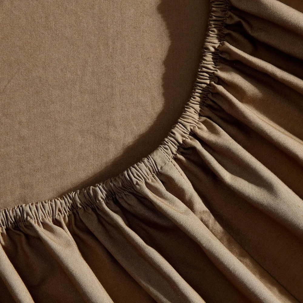 مجموعة ملاءات الملك باللون البني الصلب من Nautica Bayview - قطن بيركال خفيف الوزن، مقرمش ورائع مع أكياس وسائد متطابقة، #4