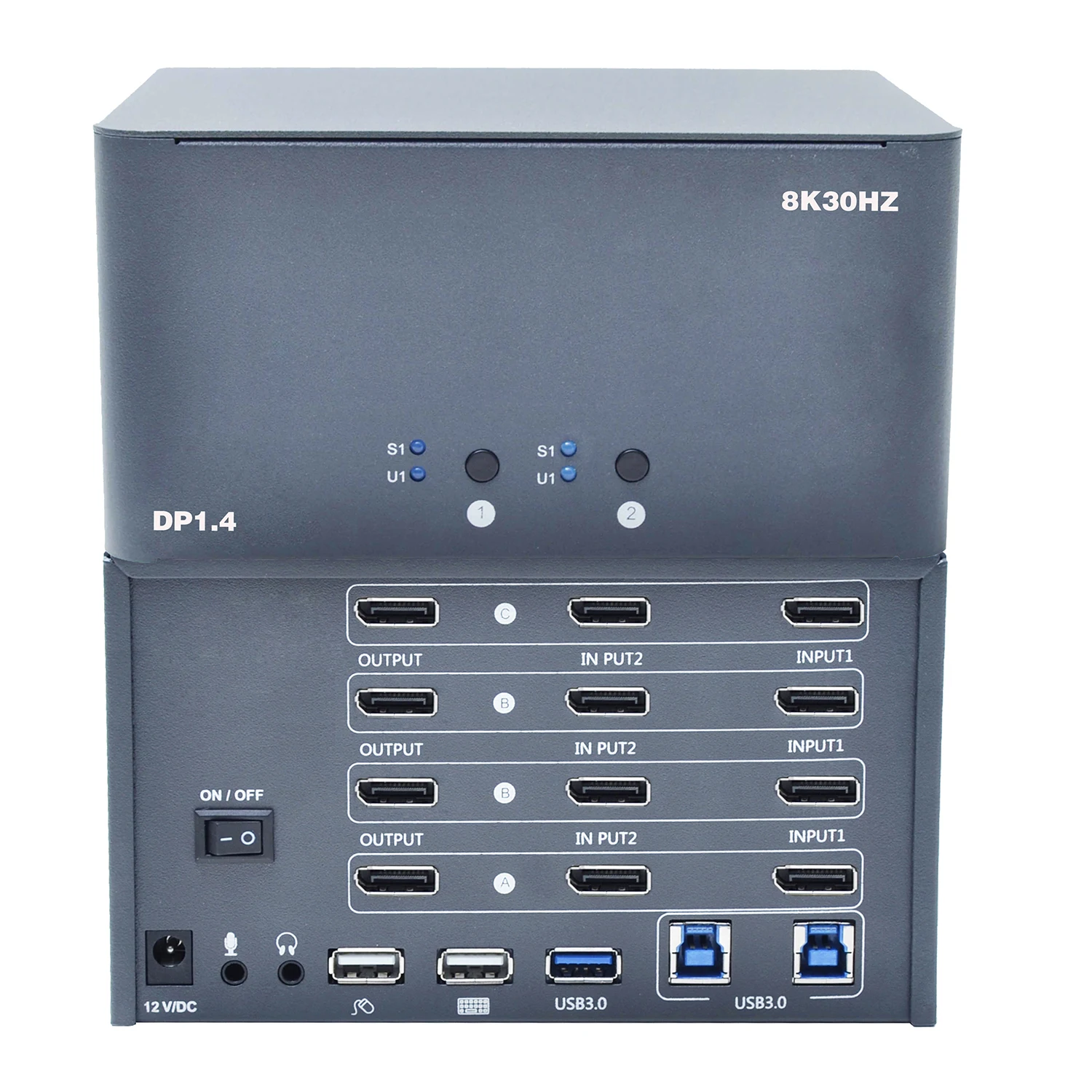 2-Port 8k Quad Monitor dp 1,4 kvm Schalter