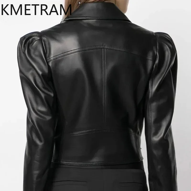 100%シープスキンジャケット レディース 高品質 ショート丈 ブラック 本革ジャケット バイカージャケット 秋服 2025 レディース レザージャケット