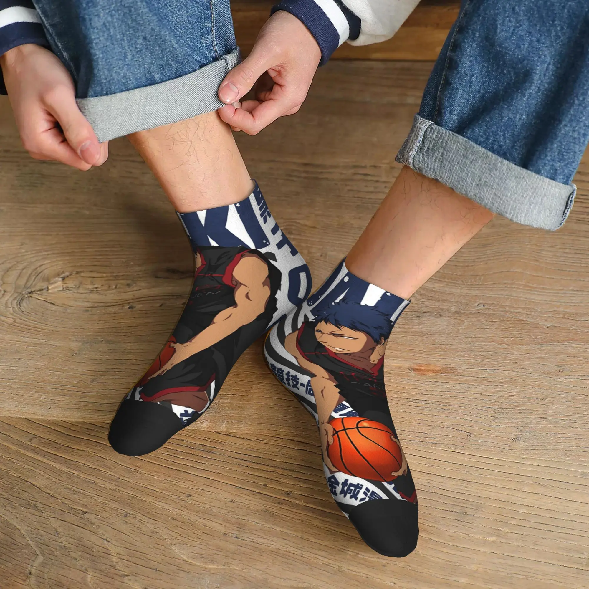 

Баскетбольные носки Harajuku Kuroko No Basket Basuke Kaijo, впитывающие пот, всесезонные носки Harajuku для мужчин и женщин