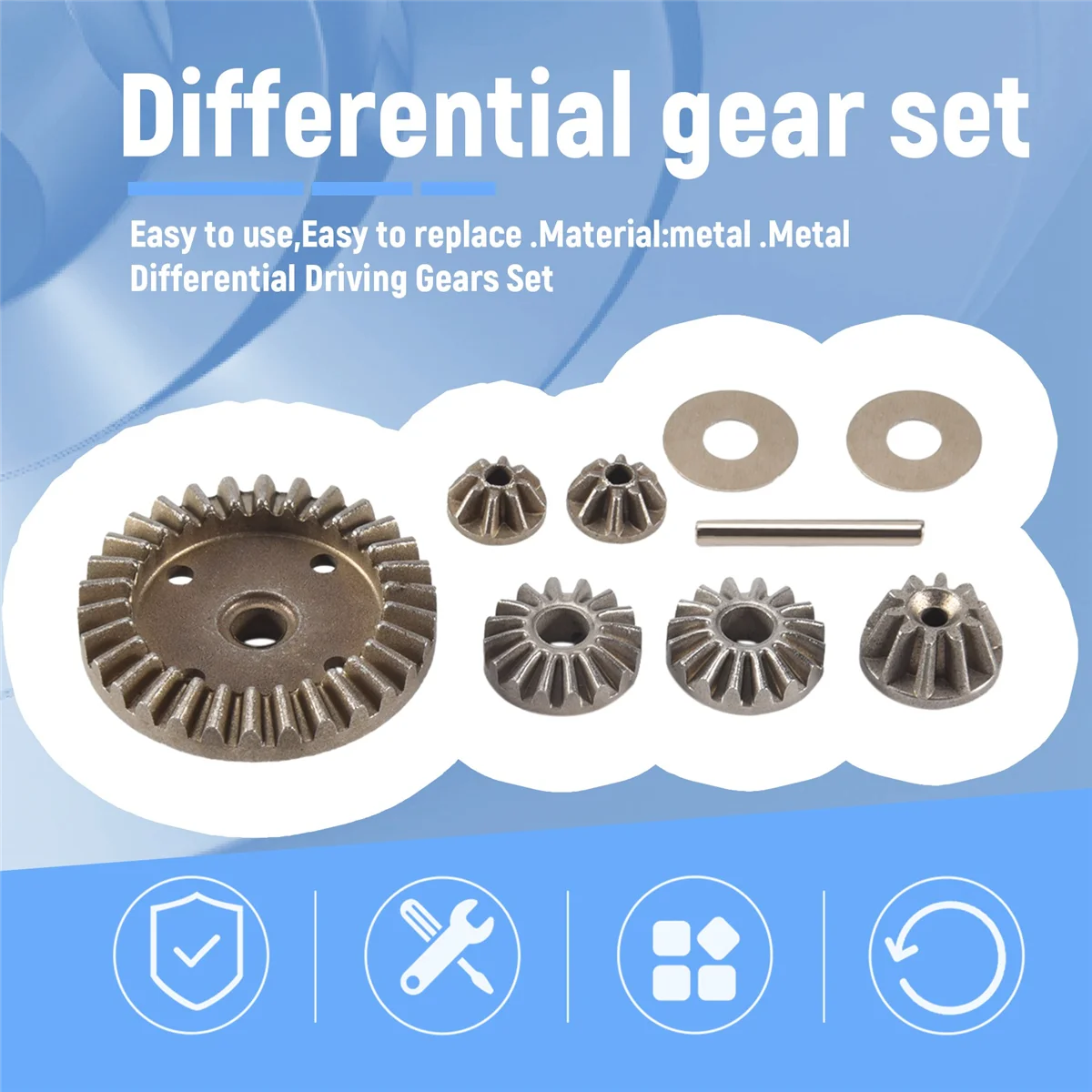 Engrenagens de condução diferenciais de metal para HBX 16889 16889A 16890 16890A SG 1601 SG 1602 SG1601 RC Peças de carro AcessóriosB87B