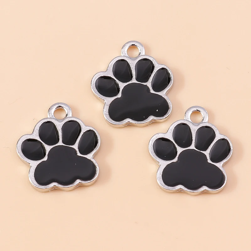20 Stück Cartoon-Tier-Hunde-Anhänger, Emaille-Pfotenabdruck-Charms für Schmuckherstellung, Ohrringe, Halsketten, Armbänder, DIY-Geschenke – Detail 8