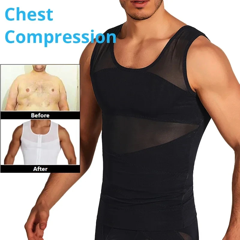 Men's Body Shaper Waist Trainer Slimming Vest Corset Tank Tops Undershirts Abdomen Trimmer Shapewear Weight Loss Fitness Suits