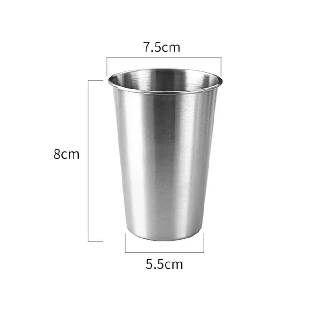 Friends Cup 240-500ml Drinking Mug Height 8cm -12cm Silvery Stainless Steel Tea Cups For Party For Coffee Whisky