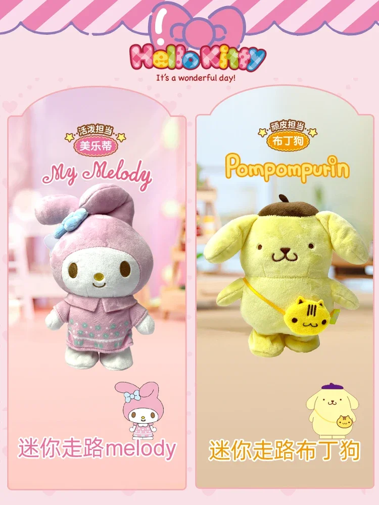 Sanrio Hello Kitty Mymelody Pompom Purin Anime Figuren Stripfiguren Elektrische Papegaai Spreken Wandeling Pop Kinderen Speelgoed Geschenken