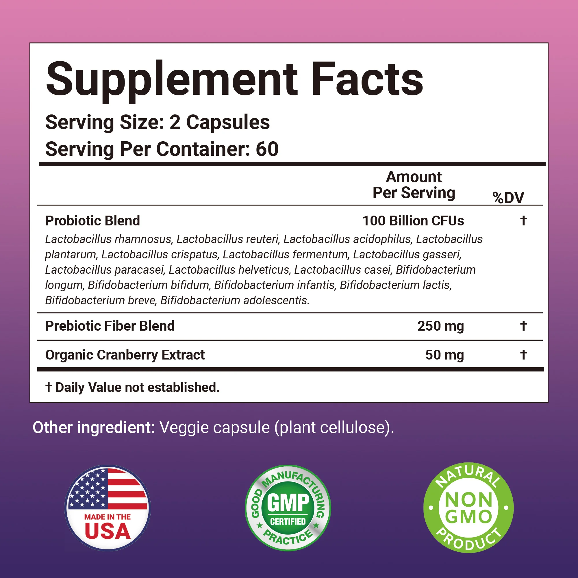 Women's Probiotics - Nutrient Absorption, Reduce Menopausal Discomfort, Support Vaginal Health, Enhances Immunity and Vitality