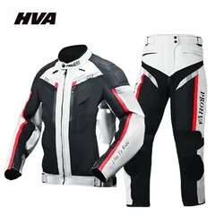 HVA Waterproof Motorcycle Jacket Men's Racing Suit Removable Liner Warm Autumn and Winter Motorcycle Jacket Suit Anti-fall Suit