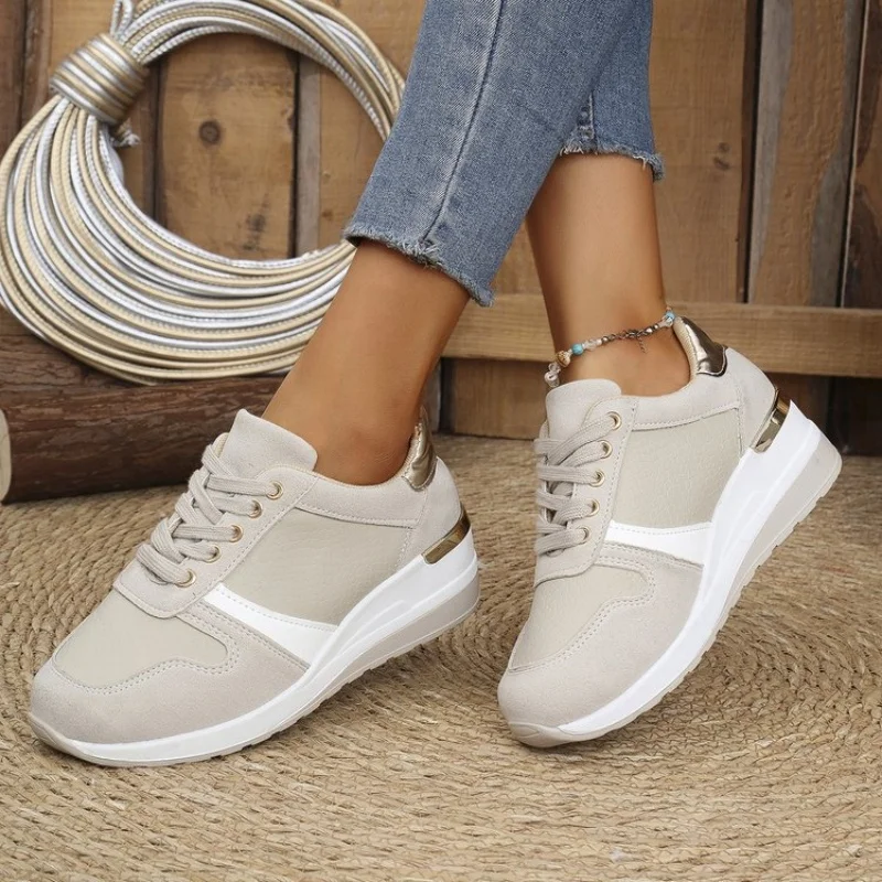 Large size sports single shoes women 2025 spring new European and American fashion all casual thick soled single shoes comfortab