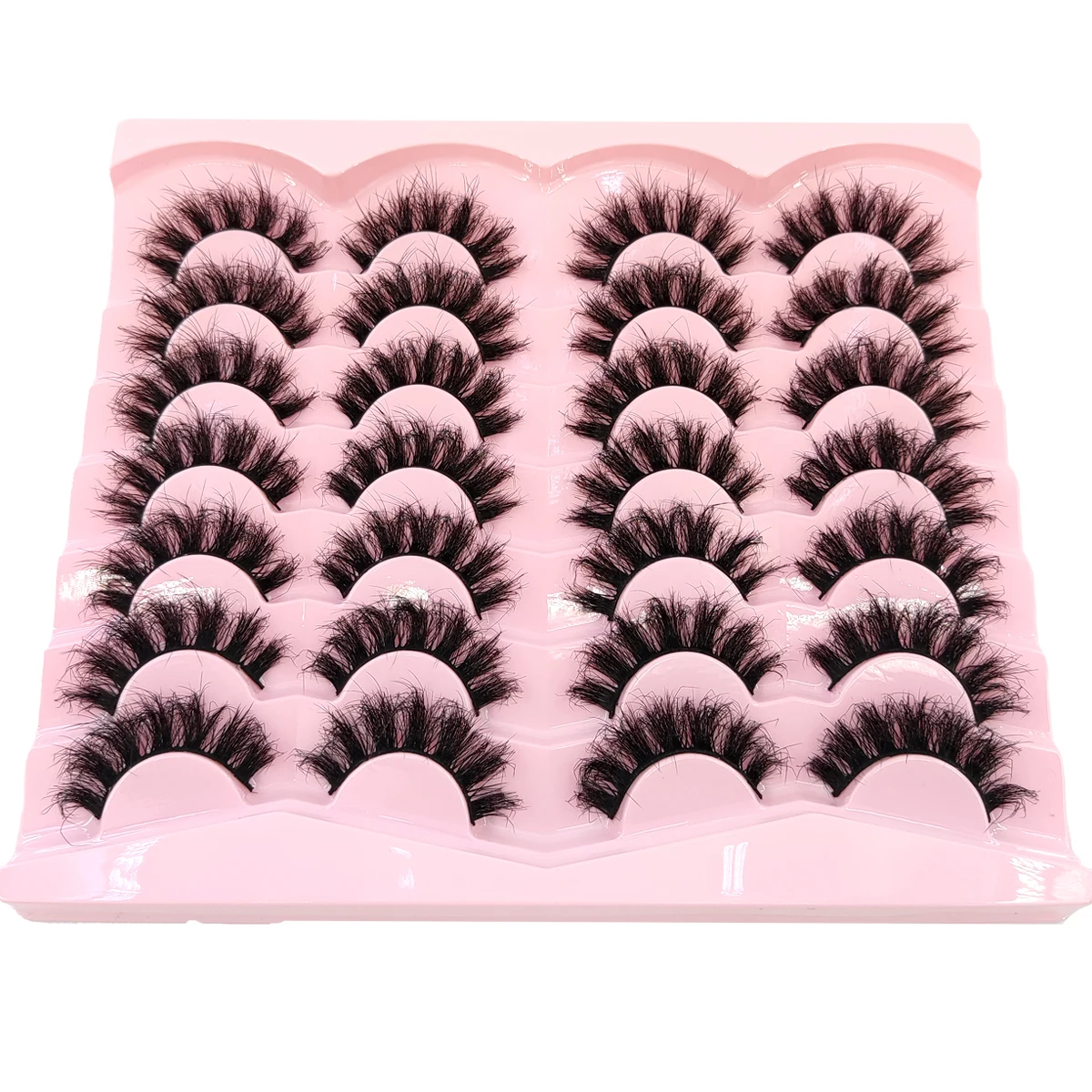 new 14 pairs false mink eyelashes fluffy false eyelashes thick and dramatic cat eye eyelashes long strip Wispy natural