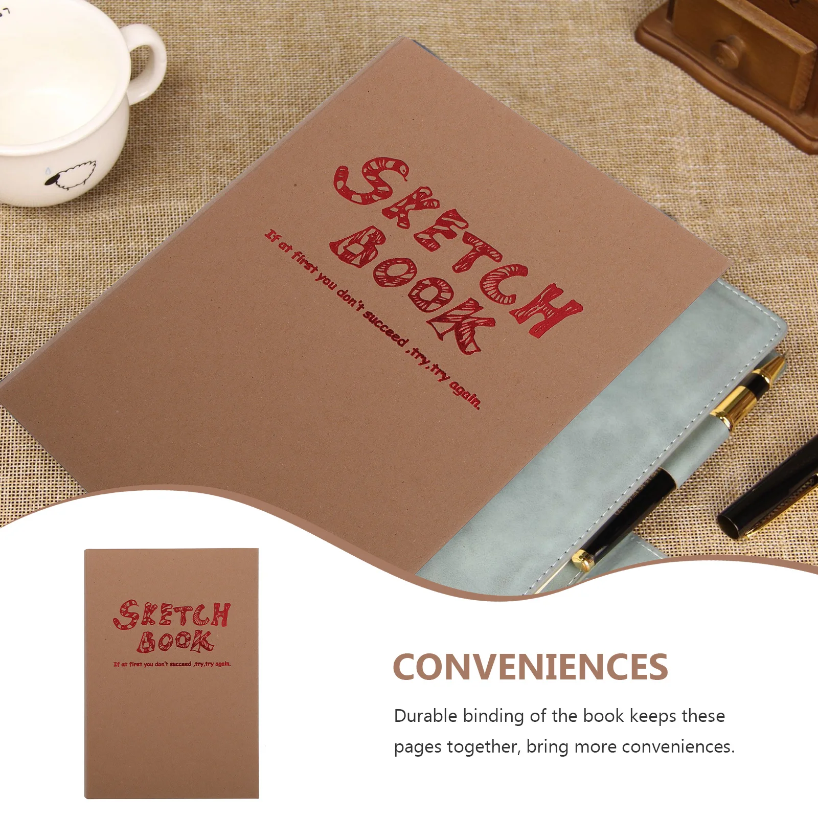 

Paper The Notebook for Artists Unlined Brown Drawing Pad Student Thick
