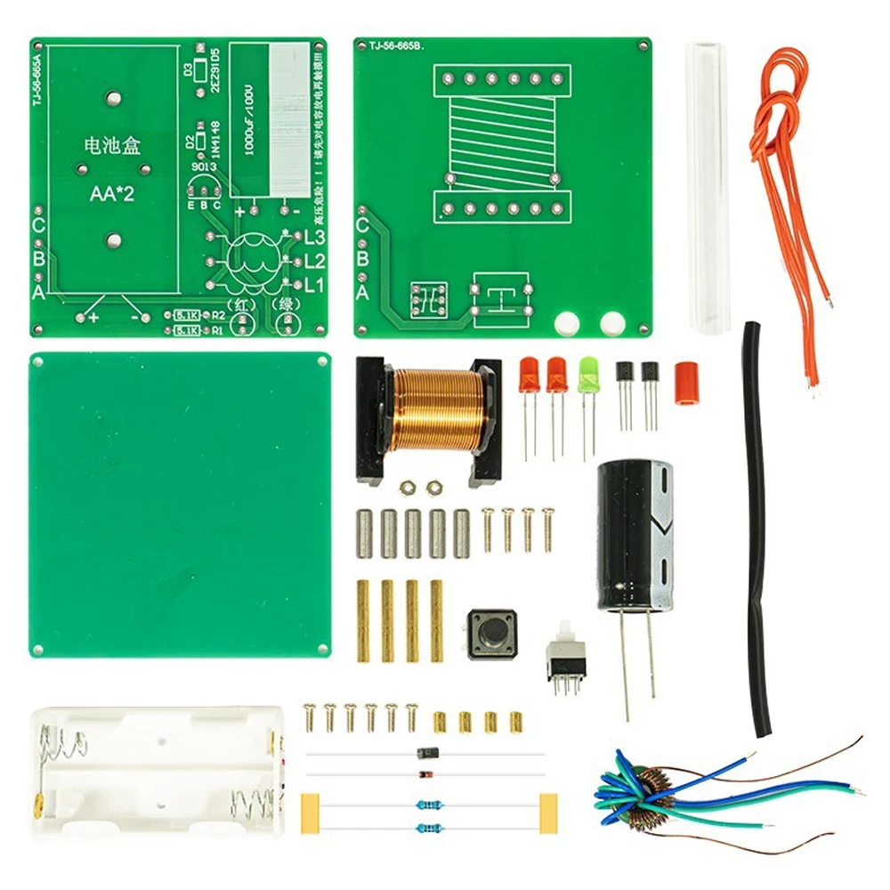 DIY Electromagnetic Gun Electronic Kit Long Range Cannonball Coil Booster Module DIY Soldering Practice Kit DC3V Without Battery