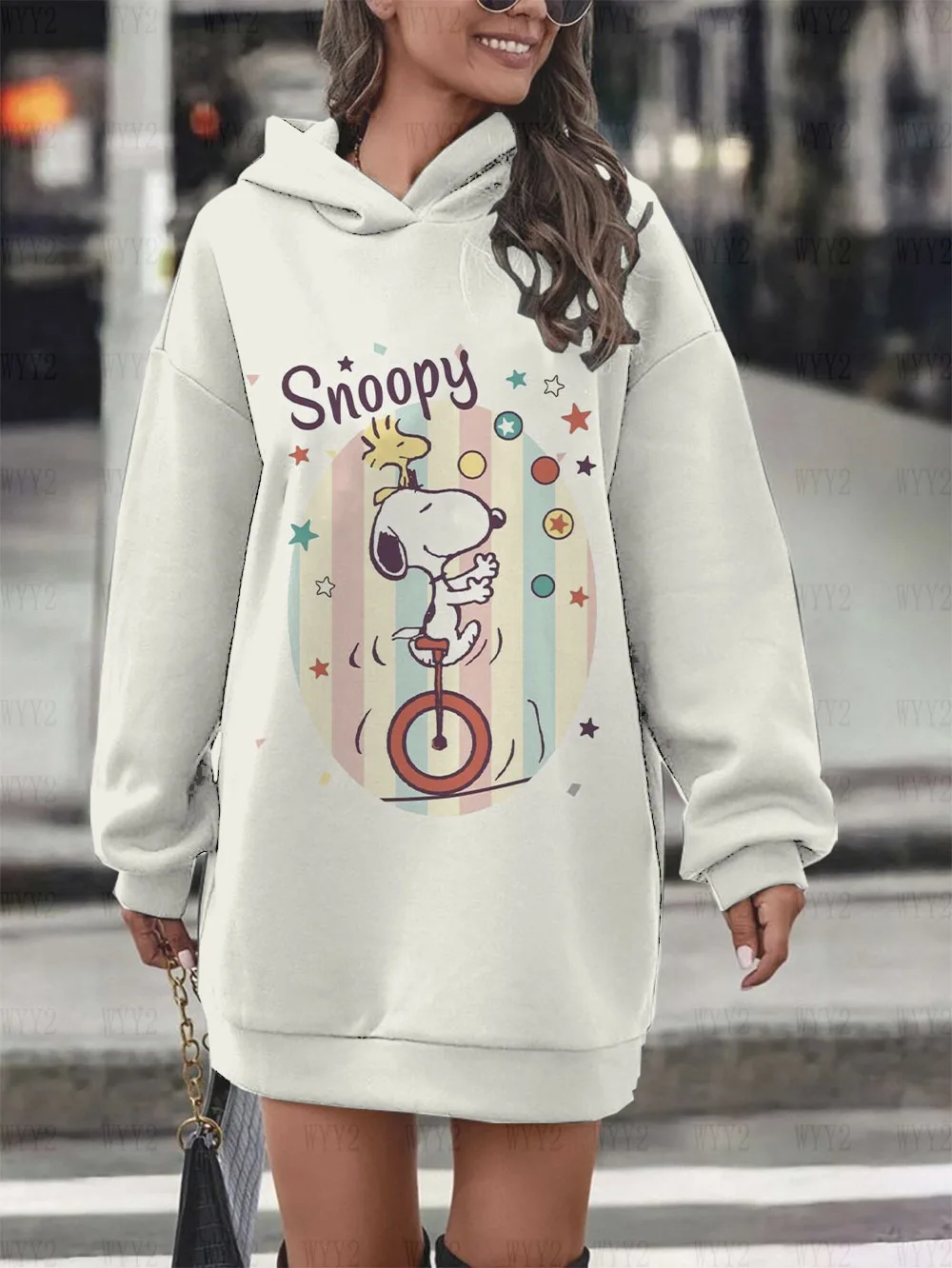 Snoopy Print Fashion Hoodie Sweatshirt New Christmas Series Women\'s Hoodie Dress Autumn and Winter Sweater Dress