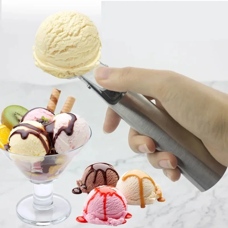 

Stainless Steel Ice Cream Scoop Multi-Functional Fruit Ice Cream Ball Spoon Press Off The Food To Make A Ball Digger