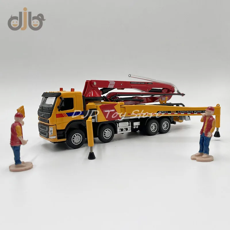 1:50 Diecast Metal Engineering Model Toy Concrete Pump Truck With Sound & Light Children Gifts