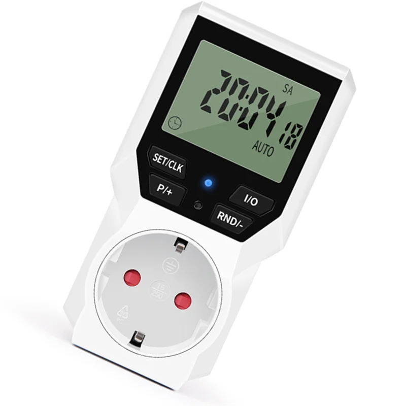 JABS-Smart Timer Socket Interruttore timer elettronico digitale Spina UE Display LCD Controllo temporizzazione programmabile Protezione automatica