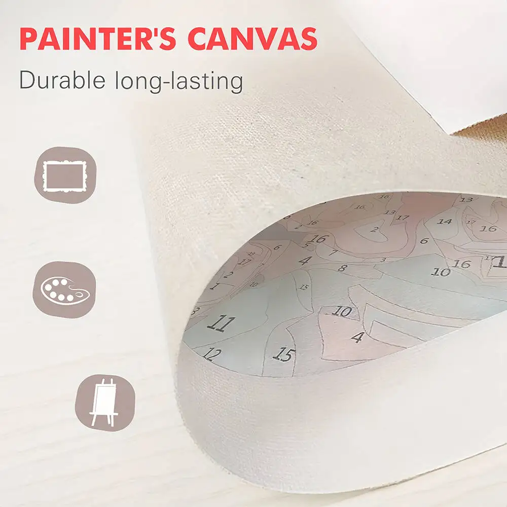 لوحة زيتية بالأرقام منظر طبيعي جبلي DIY لوحة رقمية لشجرة المنزل مشهد صورة فنية على قماش هدية مرسومة يدويًا #5