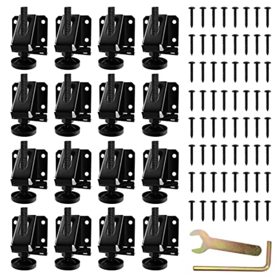 

16 PCS Heavy Duty Adjustable Leveling Feet for FurnitureHexagon Nuts Lock Furniture Legs Levelers for Table Cabinets Workbench