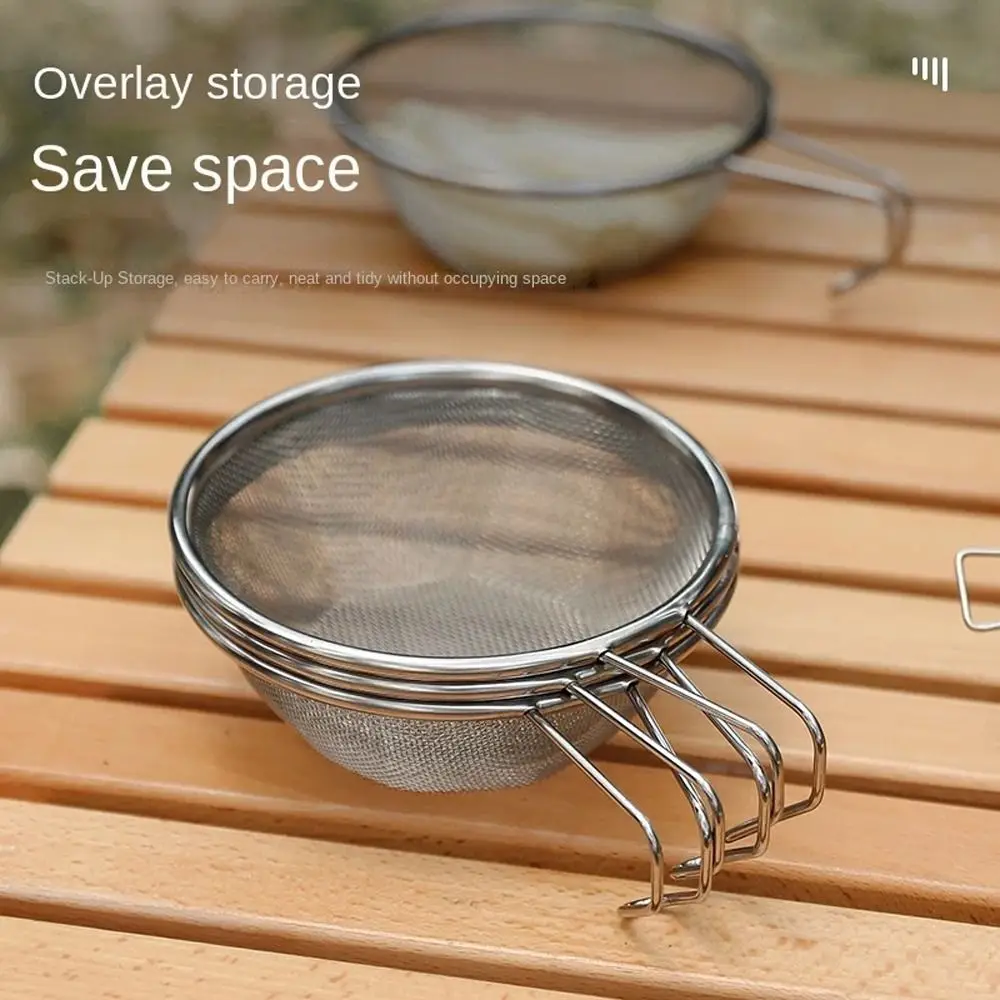 

Steel Oil Strainer Outdoor Camping Cooking Utensils Net Bowl Net Bowl Strainer Strainer Net Outdoor Tableware Strainer