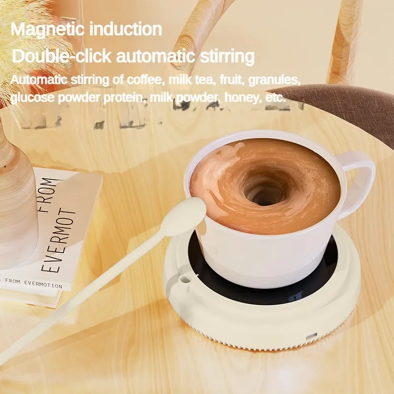 Maglev Automatic Mixing Cup Portable USB Charging Maglev Milk Shaker with Spoon Electric Stirring Coffee Mug Water Cup Milk Cup