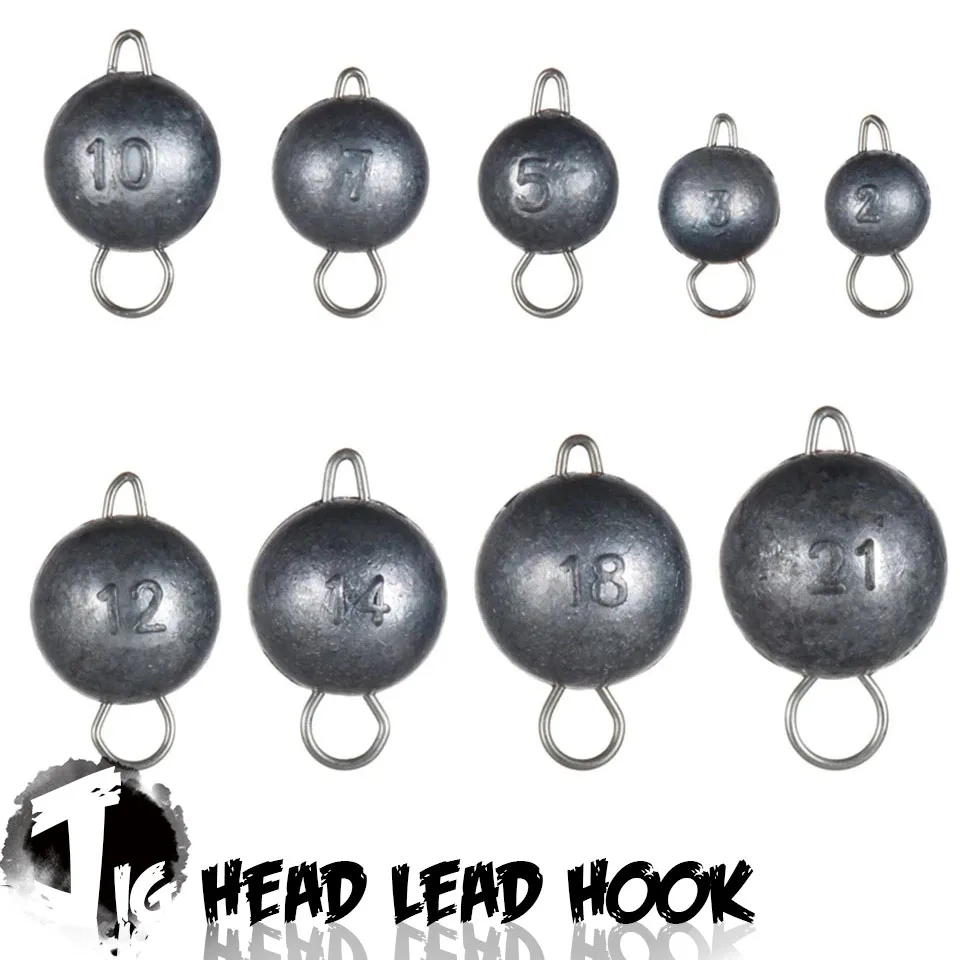 5PCS/Lot New Jig Head Lead Hook 2g 3g 5g 7g 10g 12g 14g 18g 21g Jig Head Lead Deep Water Bullet Weight Soft Lure Fishing Tackle