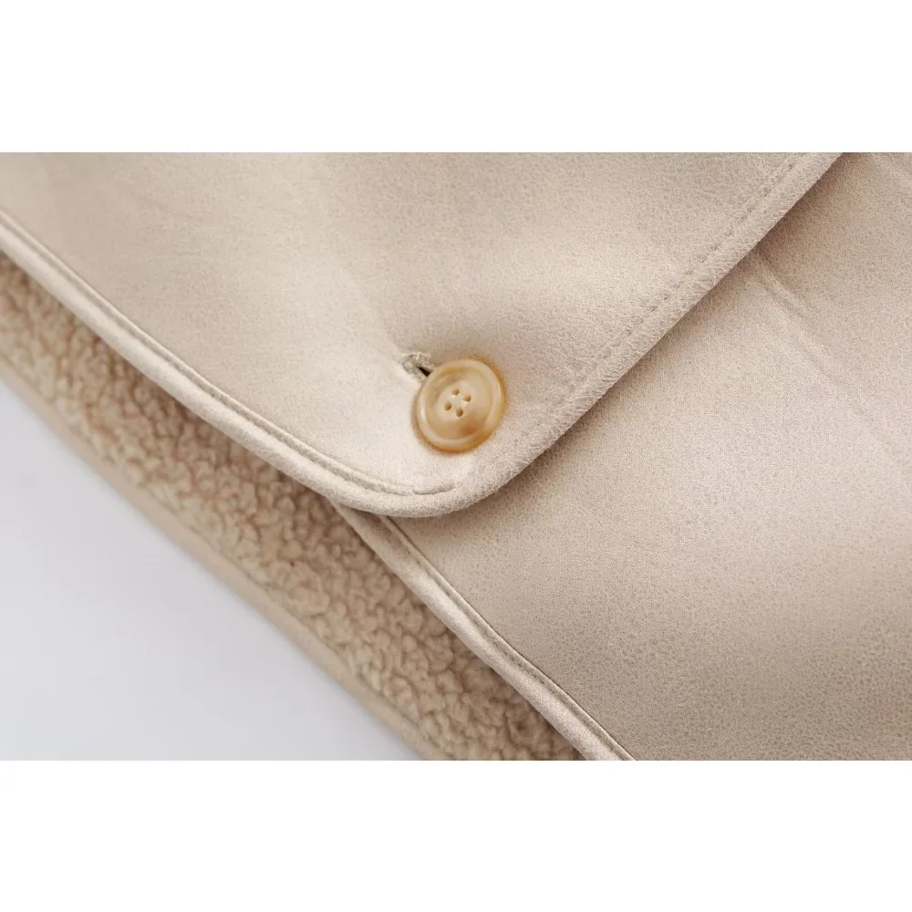 Gorgeous Winter Jackets Woman 2024 Synthetic Leather & Skin Women's Winter Coats Lapeled Sheepskin Cardigan Basic Faux Fur Coats image 4