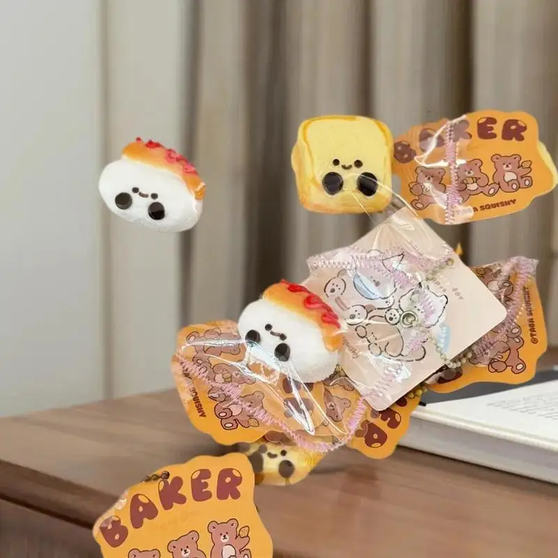 사랑스러운 실리콘 버거, 케이크, 토스트 스퀴즈 장난감 - 스트레스 해소, 느린 반동, 매력적인 열쇠고리 선물로 모두에게 이상적입니다.