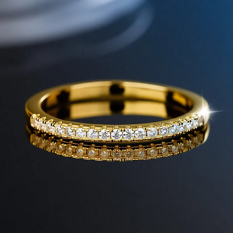 100% Pass Diamond Tester Pen Moissanite Ring Matching Wedding Diamond Band for Women 925 Sterling Silver Female Single Tail Ring