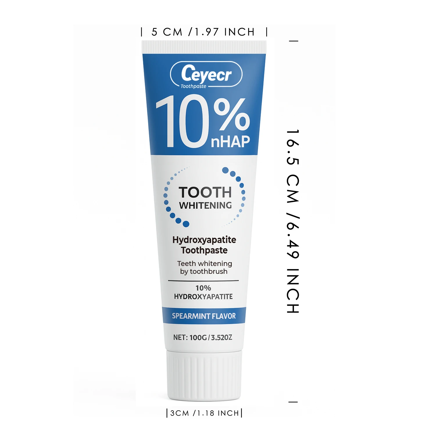 Dentifrice Hydroxyapatite 10%, blanchiment des dents 10%, pâte de nettoyage en profondeur d'huile essentielle de menthe, haleine fraîche
