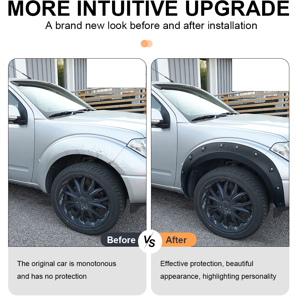 Pocket Style Fender Flares For Nissan Navara D40 2006 2007 2008 2009 2010 2011 2012 2013 2014 Wheel Arch 4X4 Car Accessories