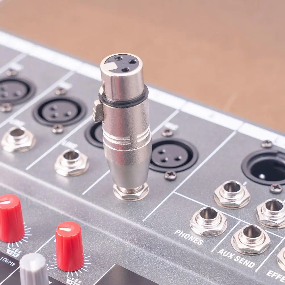 Plugue de áudio sólido, forte e resistente, concha de metal, alta estabilidade, 1/4 macho para xlr fêmea, adaptador de áudio, conversor de áudio, conexão