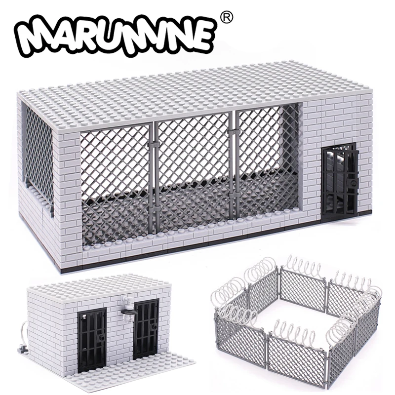 Marumine Sentry Tower Prison City Military MOC Build Blocks Set Thief Police Officer WW2 DIY Construction Model Kit Bricks