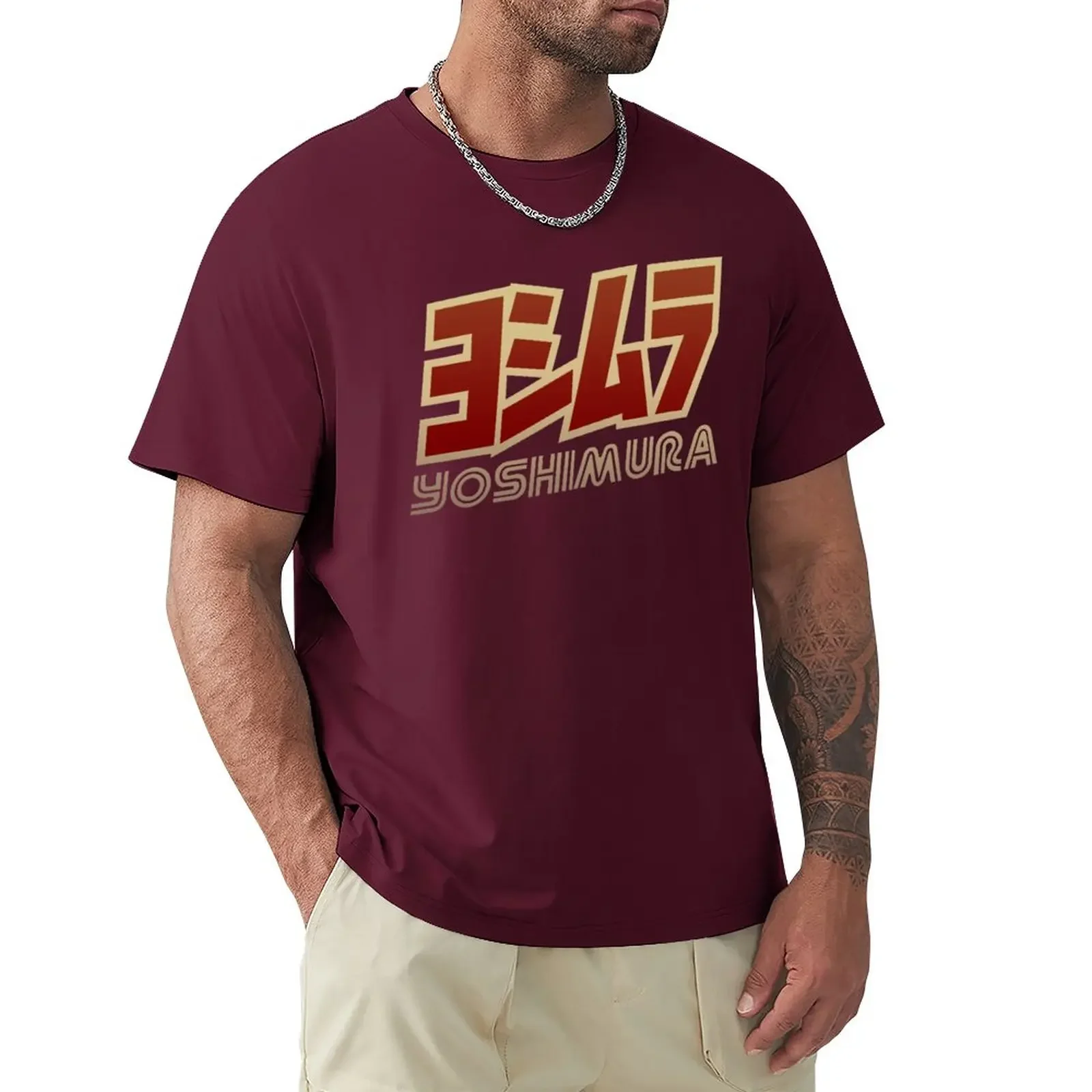 Fashion Yoshimura T-Shir short anime clothes oversized t shirt heavyweight Short sleeve men harajuku graphic tees anime clothes
