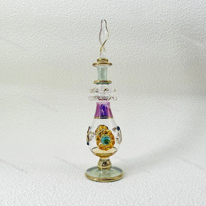 Egyptian Perfume Bottle Handmade 11 Cm Essence Bottle Glass Bottle for Delicate Ornaments Ornaments and Souvenirs