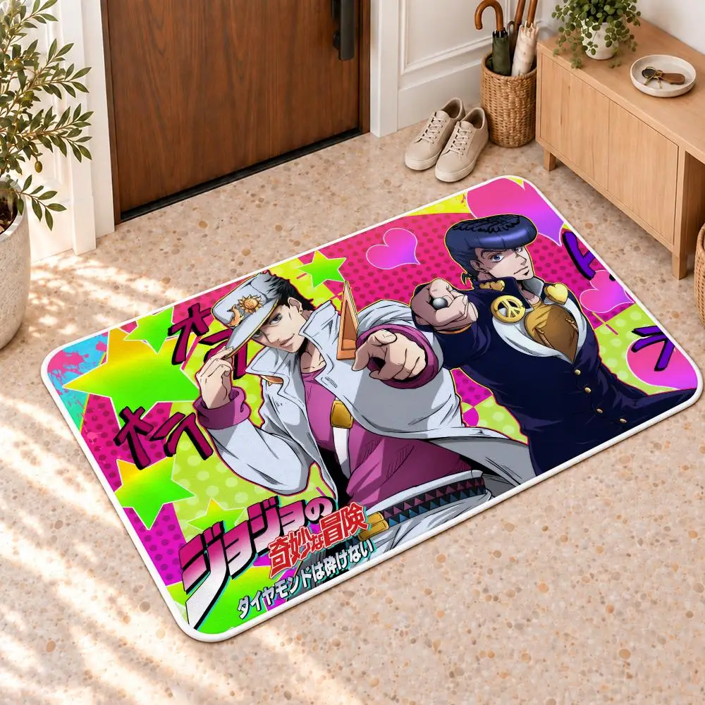 J-JoJos Bizarre Adventure Floor Mat Flannel Rug Soft Non Slip Door Mat For Bathroom Bedroom Kitchen Living Room Home Decor