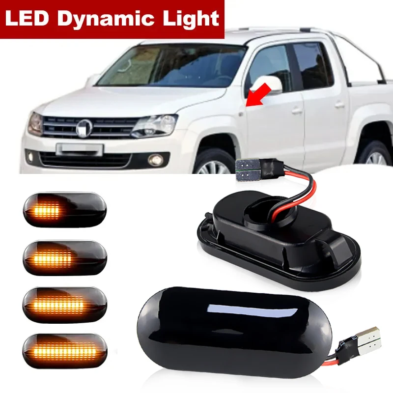 2x for Volkswagen VW Amarok 2HA 2HB S1B S6B S7A S7B 2010 2011 2012 2013 2014 2015 2016 Dynamic LED Indicator Side Marker Signal