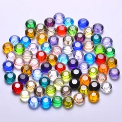 AAA Multi Colors 8mm Button Shape Austria Faceted Crystal Glass Loose Spacer Round Beads for DIY Jewelry Making 50pcs/Lot